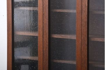 アンティーク家具　気泡ガラス入り!お洒落な壁掛けキャビネット