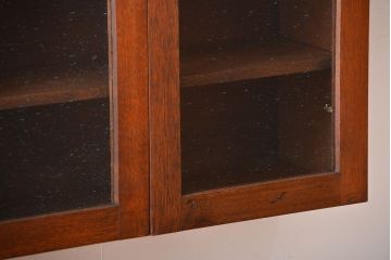 アンティーク家具　気泡ガラス入り!お洒落な壁掛けキャビネット