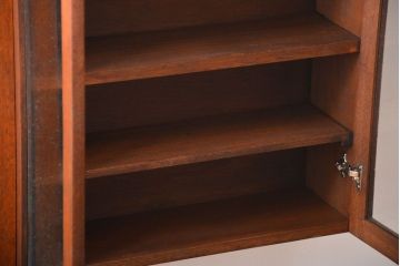 アンティーク家具　気泡ガラス入り!お洒落な壁掛けキャビネット