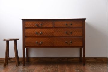 アンティーク家具　イギリスアンティーク　マホガニー材のパーケットチェスト