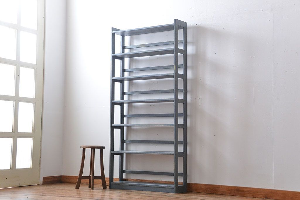 アンティーク家具　アンティークペイント　シャビーな本棚