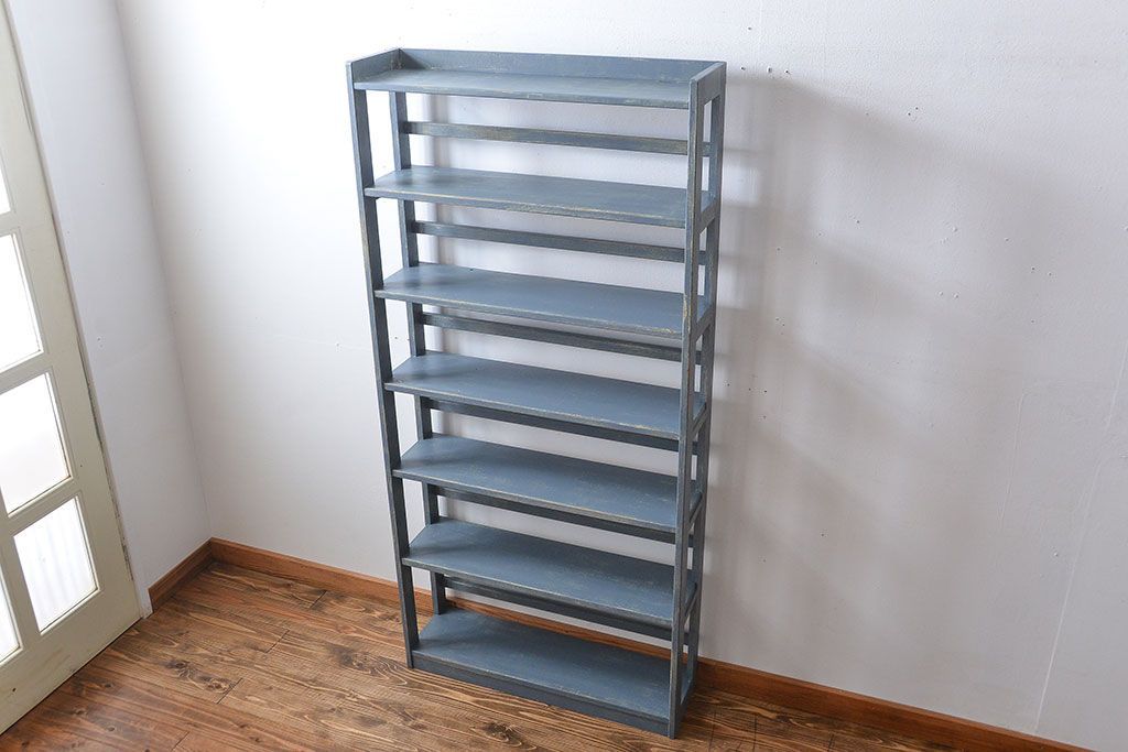 アンティーク家具　アンティークペイント　シャビーな本棚