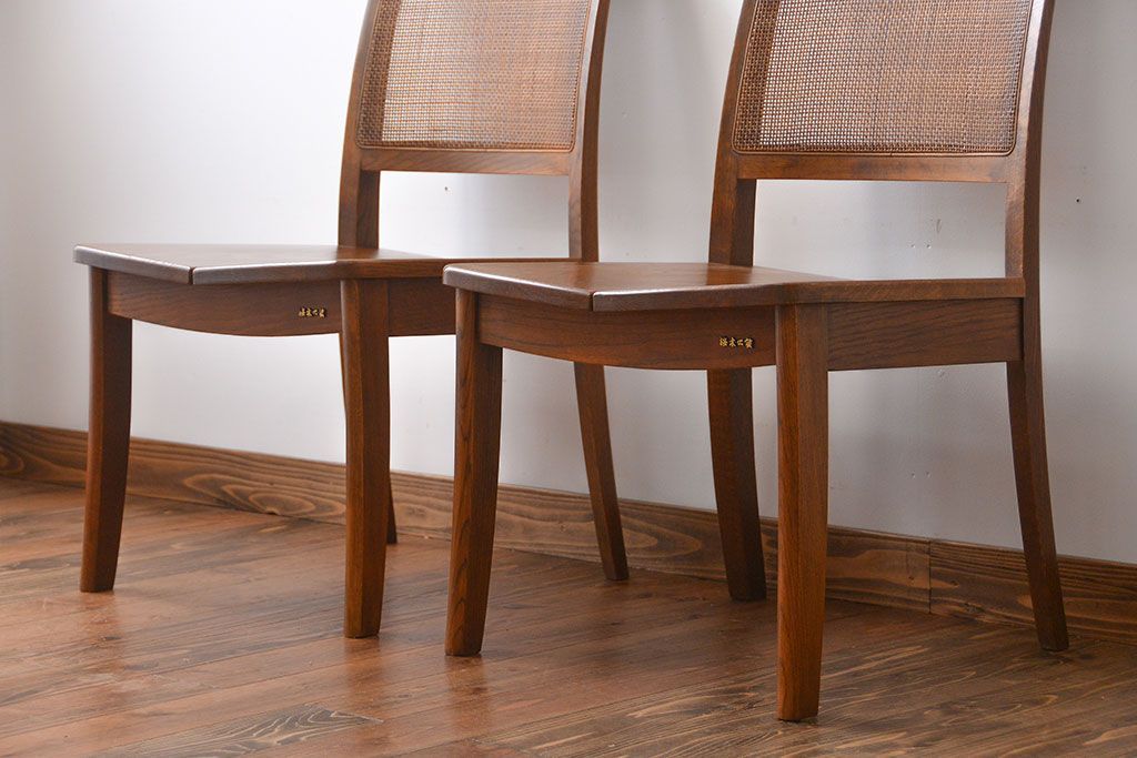 ① 浜本工芸　国産家具　ダイニングチェア　２脚セット　天然木　ナラ無垢材 公式】アンティーク家具ラフジュ工房商品詳細ページ中古 浜本
