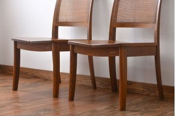 中古　浜本工芸　ナラ材のダイニングチェア2脚セット(1)