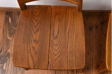 中古　浜本工芸　ナラ材のダイニングチェア2脚セット(1)