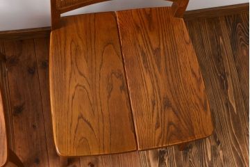 中古　浜本工芸　ナラ材のダイニングチェア2脚セット(1)