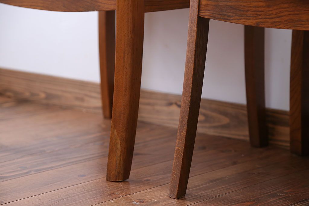 ② 浜本工芸　国産家具　ダイニングチェア　２脚セット　天然木　ナラ無垢材 ② 浜本工芸 国産家具 ダイニングチェア 2脚セット 天然木 ナラ
