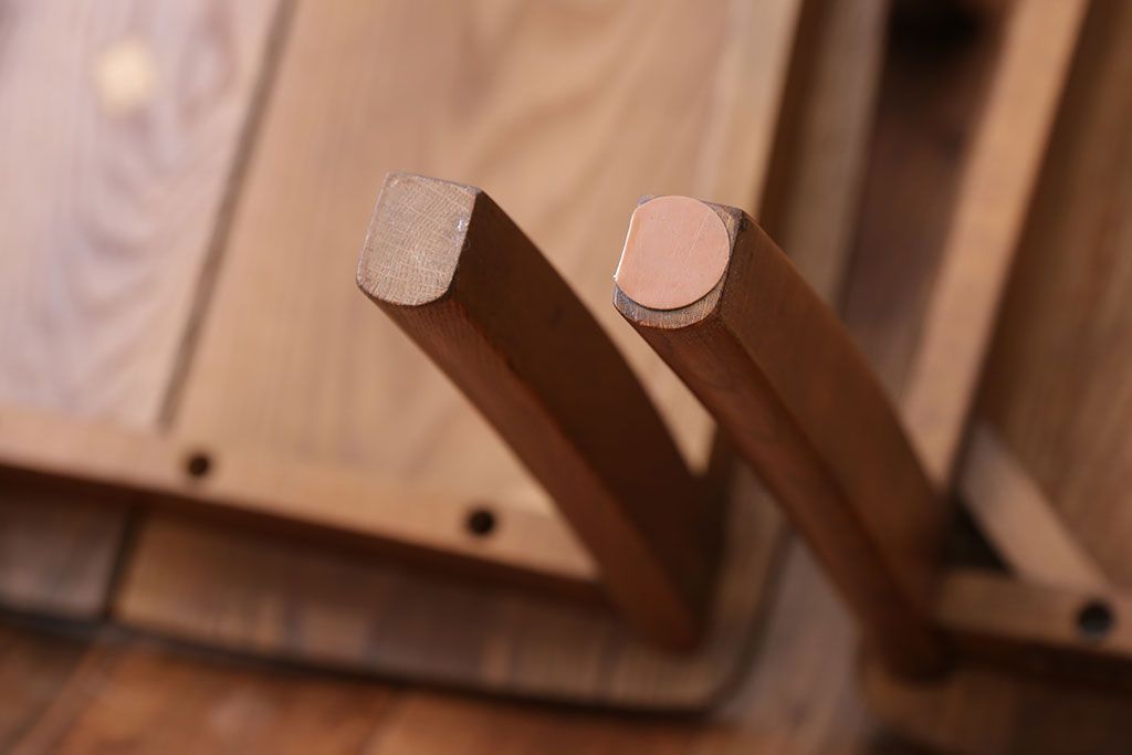 中古　浜本工芸　ナラ材のダイニングチェア2脚セット(1)