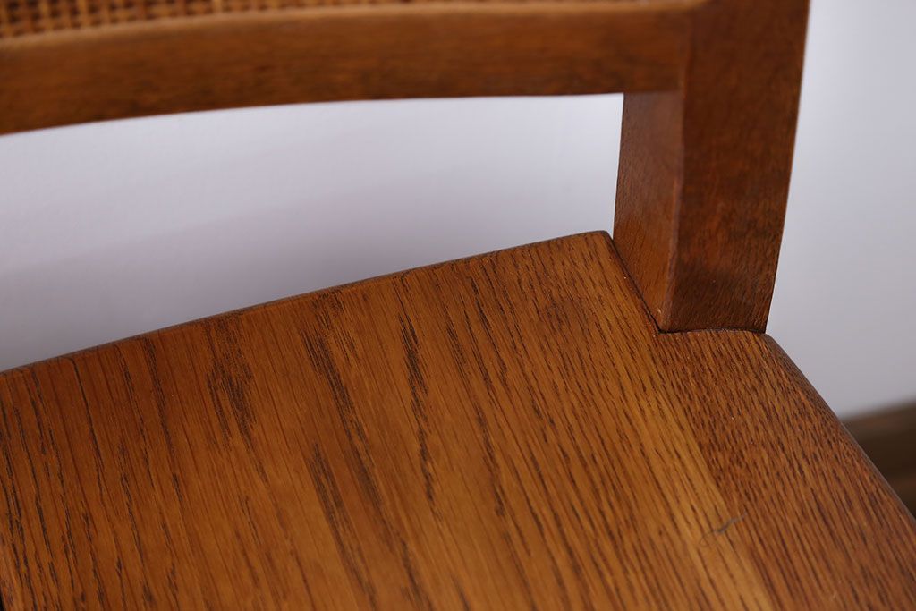 中古　浜本工芸　ナラ材のダイニングチェア2脚セット(2)