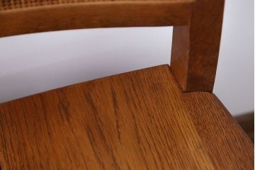 中古　浜本工芸　ナラ材のダイニングチェア2脚セット(2)