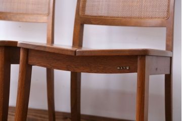 中古　浜本工芸　ナラ材のダイニングチェア2脚セット(2)