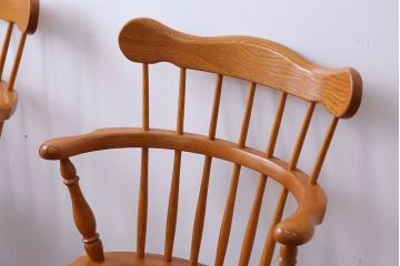 中古　柏木工　ナラ材のダイニングチェア2脚セット(1)