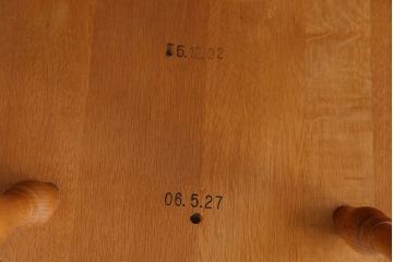 中古　柏木工　ナラ材のダイニングチェア2脚セット(1)