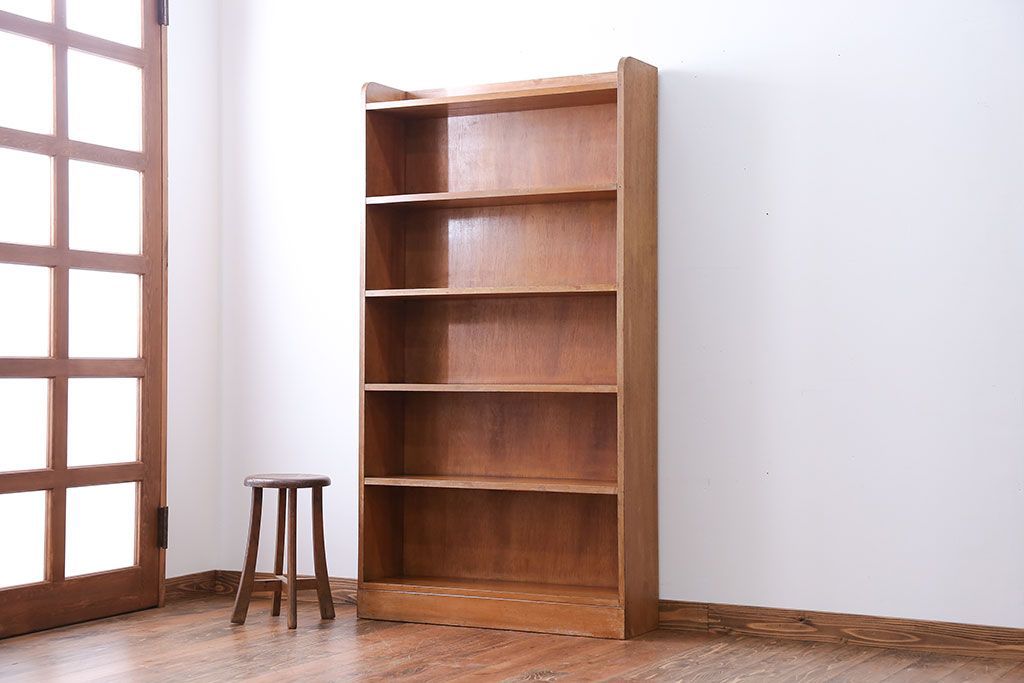 レトロ家具　昭和レトロ　背の高いすっきりとした本棚