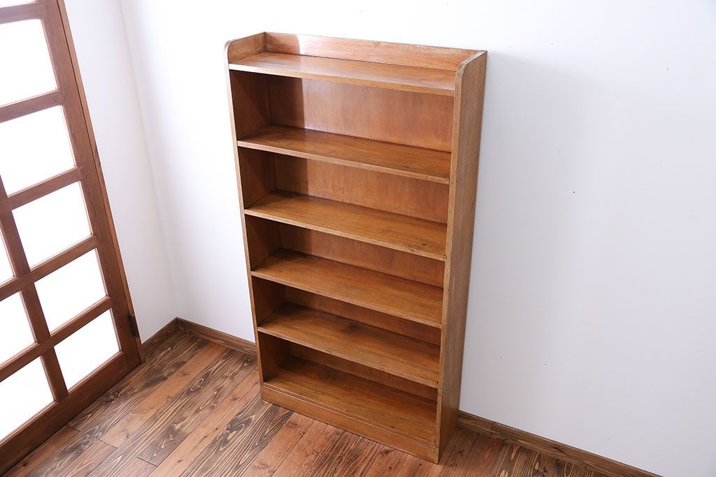 レトロ家具　昭和レトロ　背の高いすっきりとした本棚