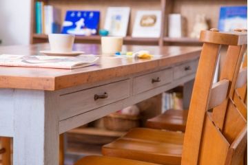 アンティーク家具　両面引き出し付き!ペイントダイニングテーブル