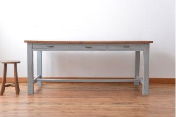 アンティーク家具　両面引き出し付き!ペイントダイニングテーブル