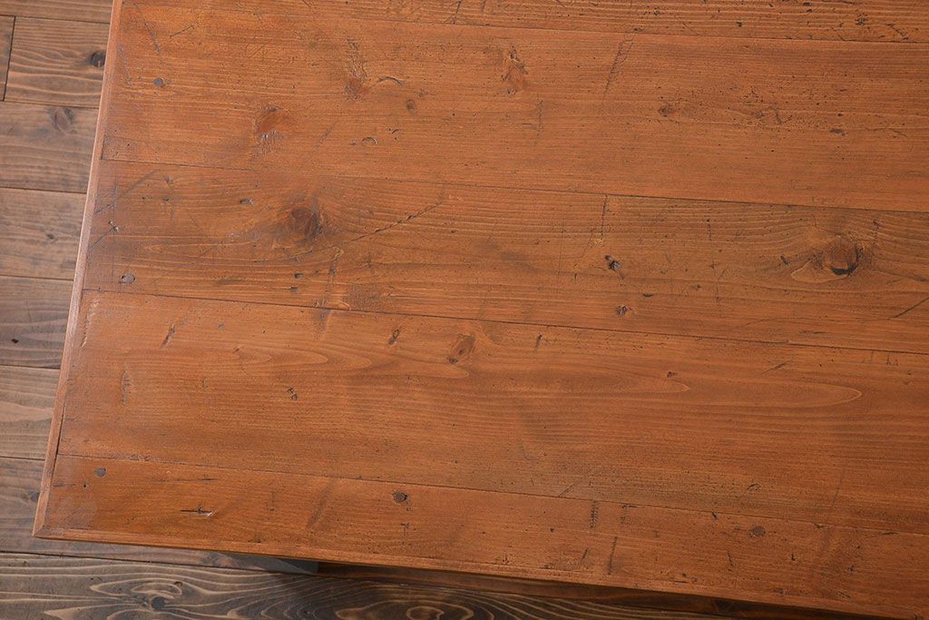 アンティーク家具　両面引き出し付き!ペイントダイニングテーブル