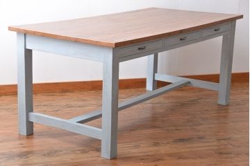 アンティーク家具　両面引き出し付き!ペイントダイニングテーブル