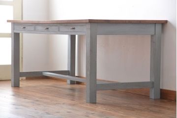アンティーク家具　両面引き出し付き!ペイントダイニングテーブル