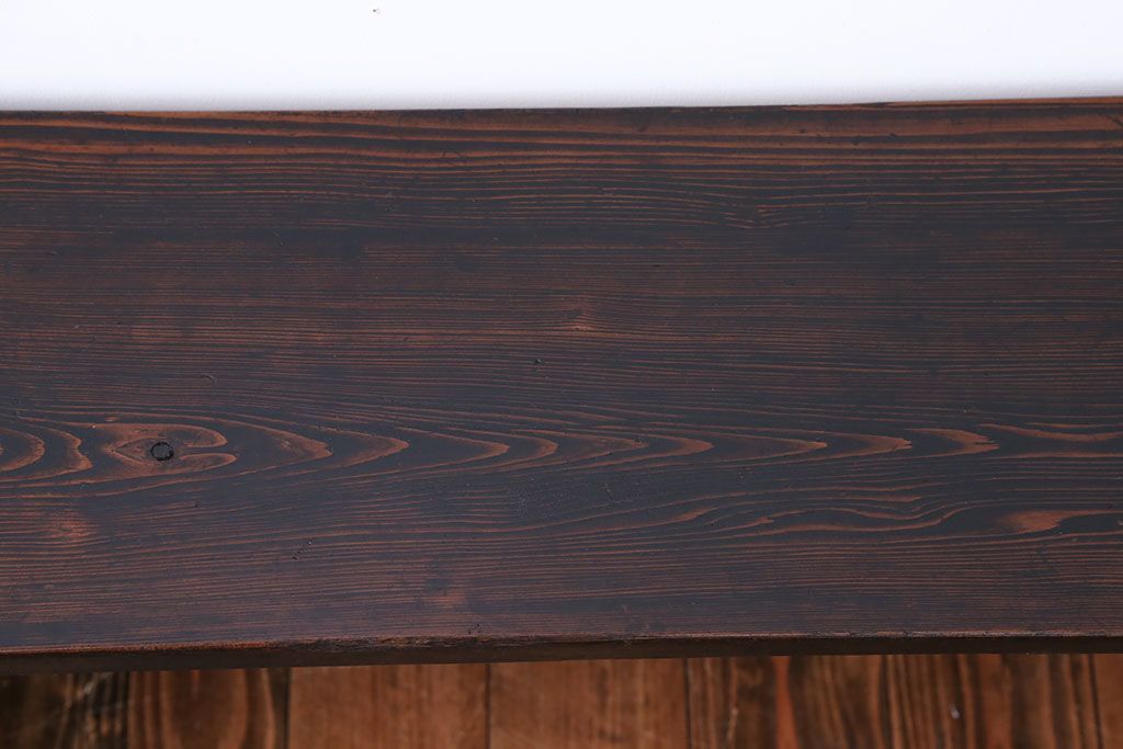 アンティーク家具　アンティーク　古い木でできた味のあるベンチ