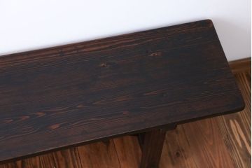 アンティーク家具　アンティーク　古い木でできた味のあるベンチ