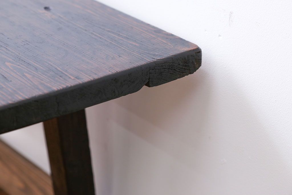 アンティーク家具　アンティーク　古い木でできた味のあるベンチ