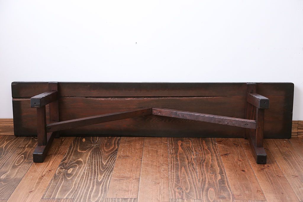 アンティーク家具　アンティーク　古い木でできた味のあるベンチ