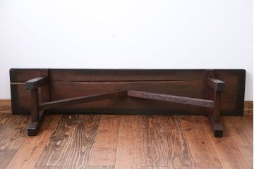 アンティーク家具　アンティーク　古い木でできた味のあるベンチ