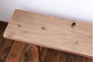 アンティーク家具　アンティーク　優しい木味のベンチ