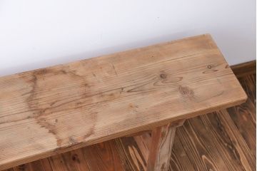 アンティーク家具　アンティーク　優しい木味のベンチ