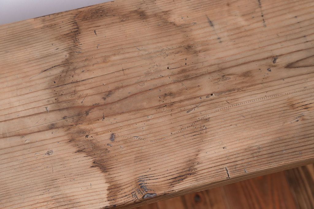 アンティーク家具　アンティーク　優しい木味のベンチ