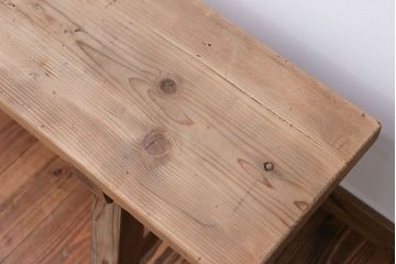 アンティーク家具　アンティーク　優しい木味のベンチ