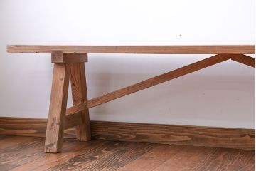 アンティーク家具　アンティーク　優しい木味のベンチ