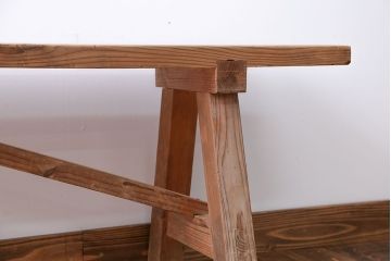 アンティーク家具　アンティーク　優しい木味のベンチ