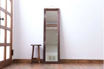 アンティーク雑貨　アンティーク　木味が素敵な縦型鏡