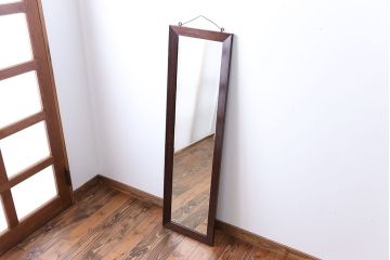 アンティーク雑貨　アンティーク　木味が素敵な縦型鏡