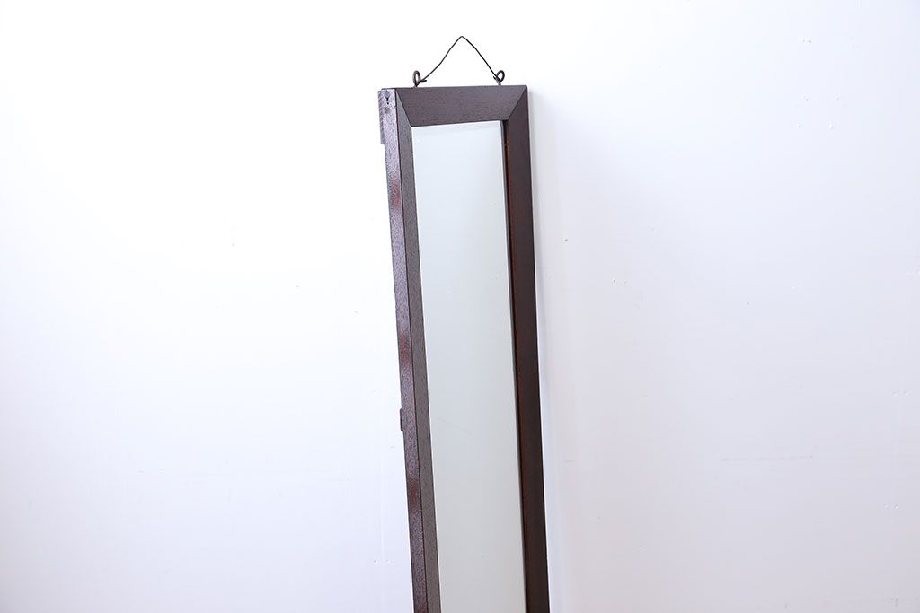 アンティーク雑貨　アンティーク　木味が素敵な縦型鏡