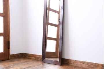 アンティーク雑貨　アンティーク　木味が素敵な縦型鏡