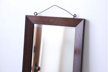 アンティーク雑貨　アンティーク　木味が素敵な縦型鏡