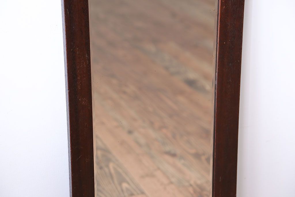 アンティーク雑貨　アンティーク　木味が素敵な縦型鏡