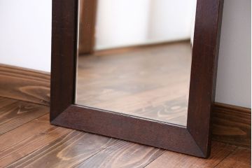 アンティーク雑貨　アンティーク　木味が素敵な縦型鏡