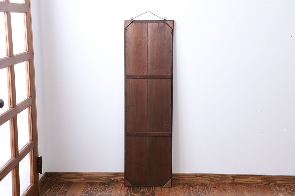 アンティーク雑貨　アンティーク　木味が素敵な縦型鏡