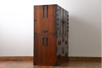 アンティーク家具　古民具・骨董　前面欅材!観音開き時代箪笥