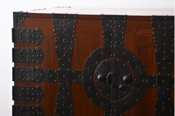 アンティーク家具　古民具・骨董　前面欅材!観音開き時代箪笥