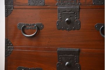 アンティーク家具　古民具・骨董　前面欅材!観音開き時代箪笥