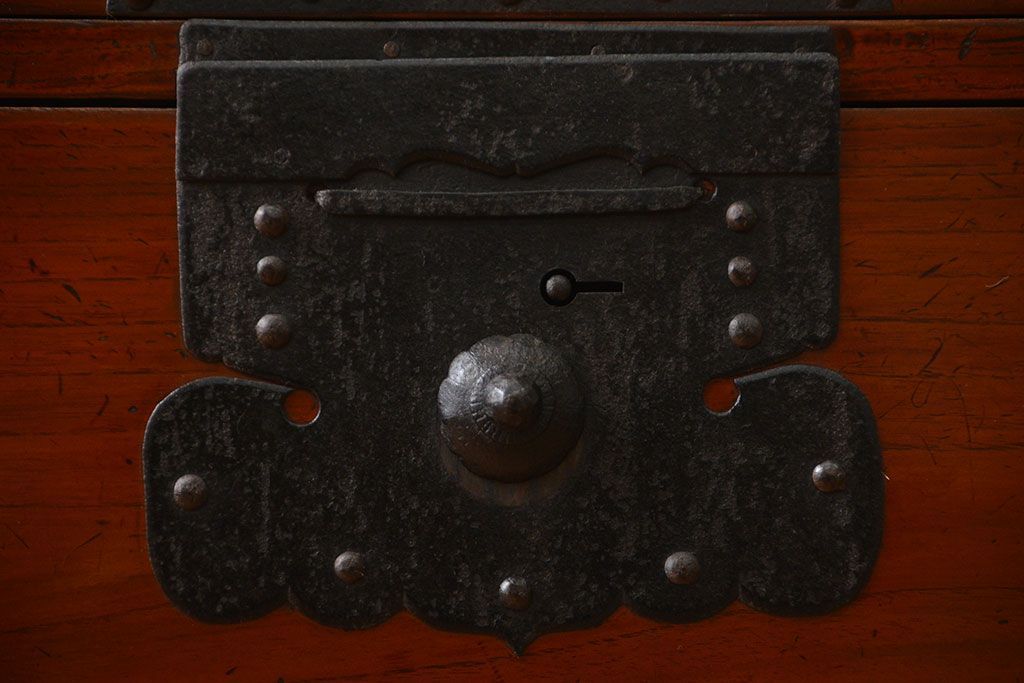 アンティーク家具　古民具・骨董　前面欅材!観音開き時代箪笥