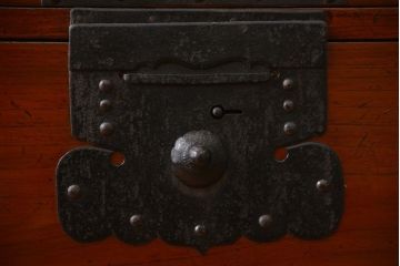 アンティーク家具　古民具・骨董　前面欅材!観音開き時代箪笥