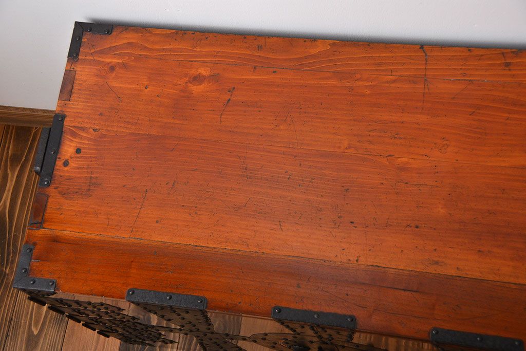 アンティーク家具　古民具・骨董　前面欅材!観音開き時代箪笥