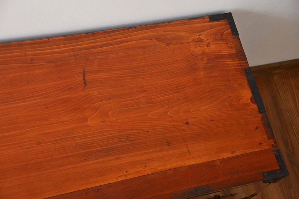 アンティーク家具　古民具・骨董　前面欅材!観音開き時代箪笥